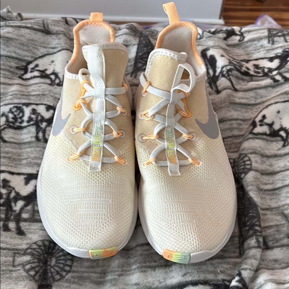 Nike Women's Athletic Shoes - Cream and Orange Good Condition